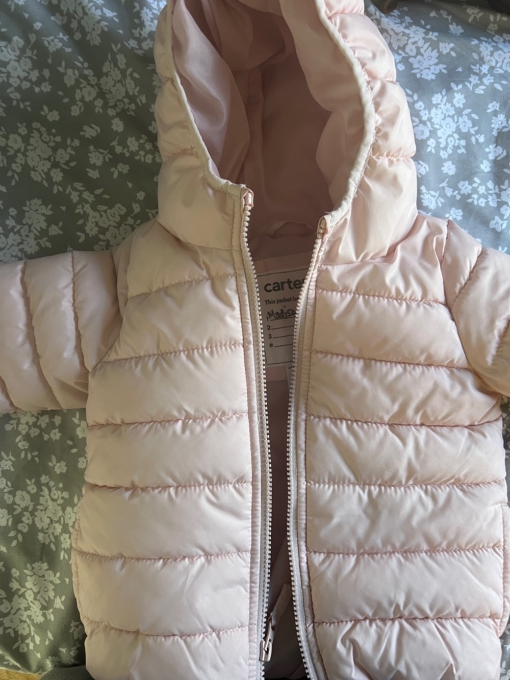 Carter's Light Pink Hooded Quilted Puffer Jacket